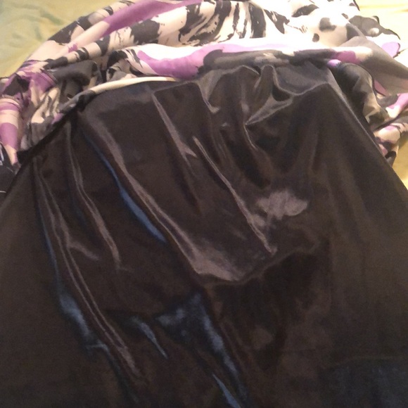 Vintage Dave & Johnny sz 4 formal halter neckline/ black, white,and purple dress - Picture 14 of 15